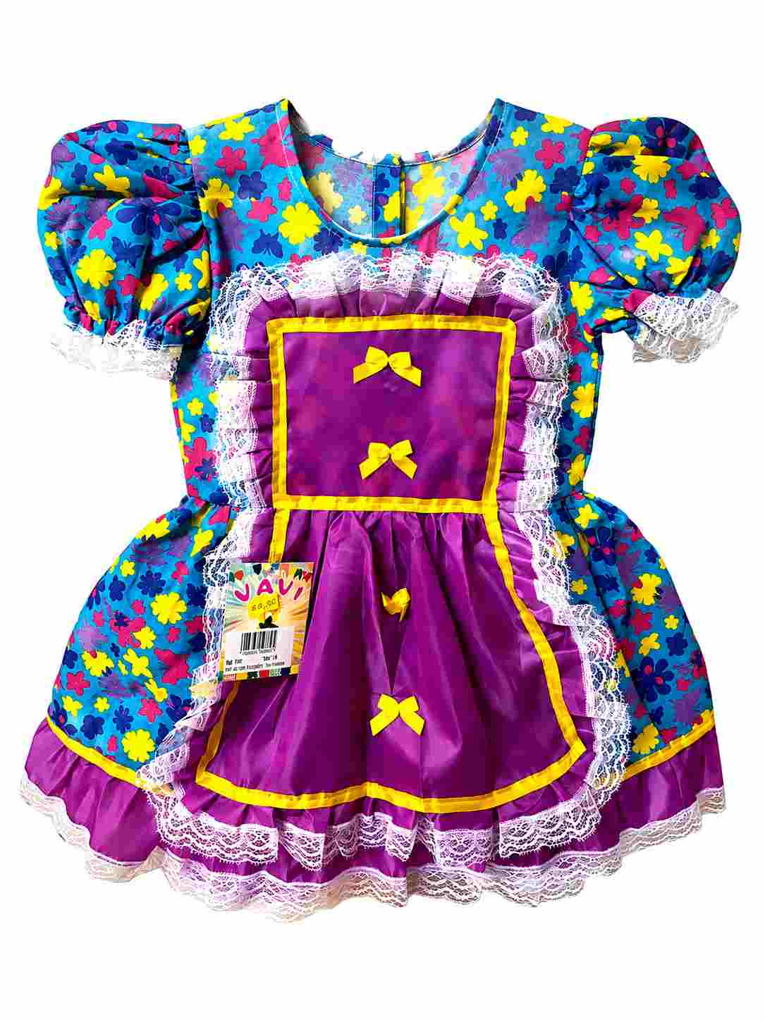 VESTIDO JUNINO ESTAMPADO C/ AVENTAL 